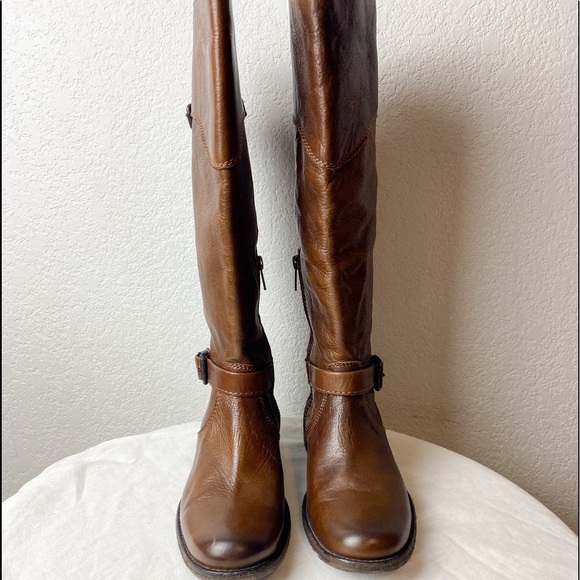 Frye Boots Phillip Riding Boots Leather Brown Size 6B 3476844 Classic - Picture 2 of 16